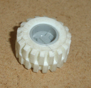 Lego 635850 (6014b, 60700) kolo 11mm D. x 12mm s bílou gumou 21mm D. x 12 mm (špinavá guma) 1 ks POUŽITÉ
