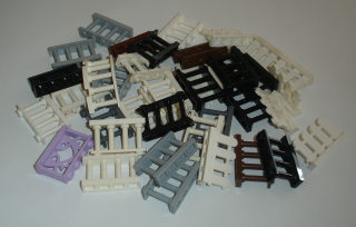 Lego 425726-X ploty mix 38 ks (horší stav, zbarvené, vrypy viz foto) POUŽITÉ